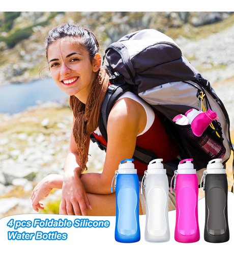 Botellas Plegables De Silicona A Prueba De Fugas 500 Ml
