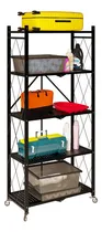 Comprar Rack Organizador Anaquel Plegable C 5 Niveles Estante Metal Color Negro