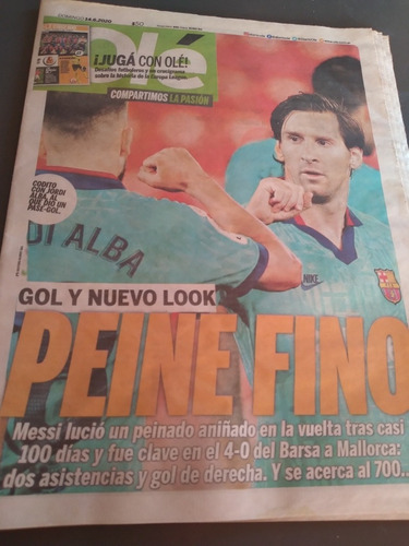 Diario Ole 14 6 2020 Messi Bielsa 