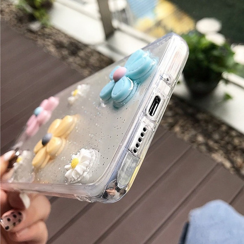 Imagen 4 de 9 de Funda Xiaomi Redmi Flores Margaritas 3d Brillo 360 + Mica 9h