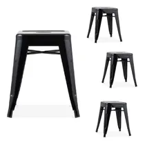 Comprar Banco Bajo De Acero Tipo Tolix 45cm Alto Juego De 4 Bancos
