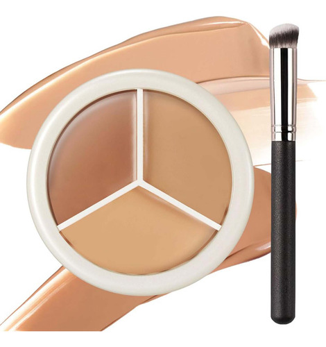 Correctores Tricolores Para Maquillaje Facial Con Pincel