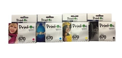 Kit De Cartucho Marca Printon Compatible Hp 670 4 Colores