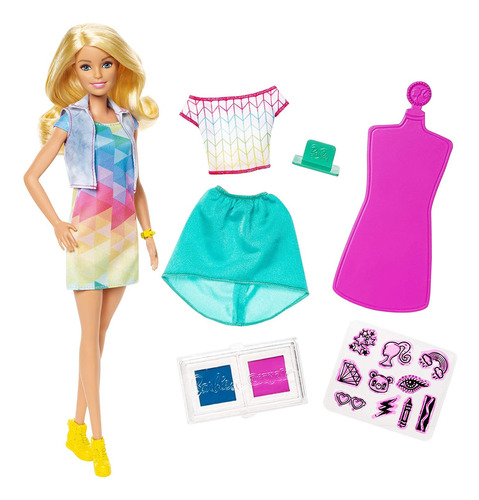 Conjunto De Modas Con Sellos De Colores Crayola De Barbie. R