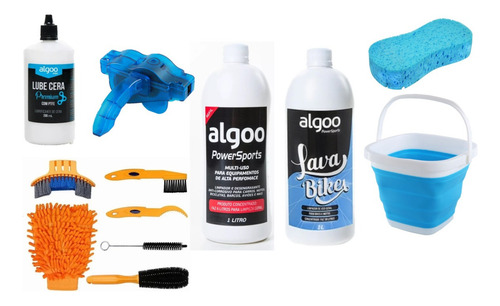 Kit Limp. Bike 6 Pçs + Máq. + Desengraxante + Óleo + Shampoo