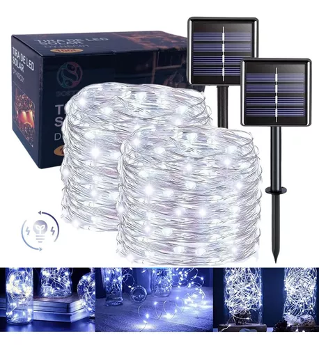 Tira Led Decorativa Luces Led Navideñas Solar Exterior 20 M Color de la luz  Blanco frío