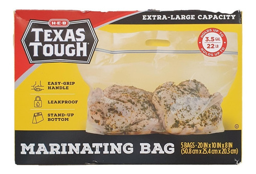 Bolsa Para Cocinar (marinado) Heb Texas Tough Xl 5pz