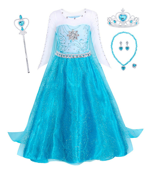 Vestido Elsa Frozen Disfraces Niñas Ropa Fiesta Navidad | Meses sin  intereses