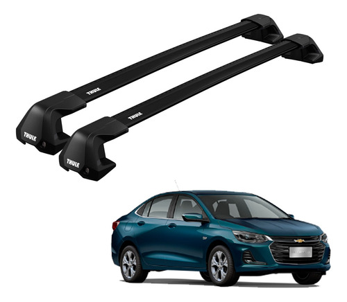 Rack Thule Nova Wingbar Edge Preta Onix Sedan 19 20 21 