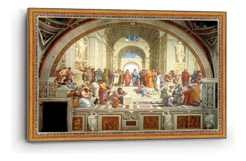 Cuadro Enmarcado Clasico Escuela De Atenas Sanzio 90x140cm