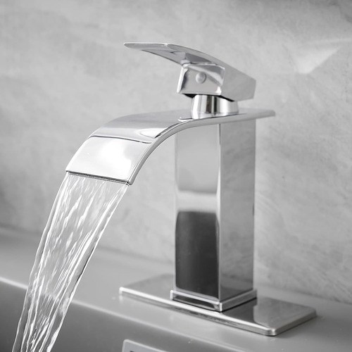 Grifo De Baño En Cascada De Acero Inoxidable De Una Sola Man