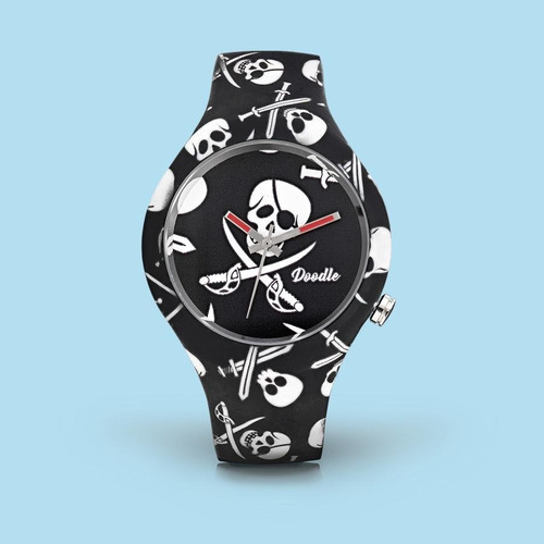 Reloj Doodle Diseño Italiano Clavera Pirata Unisex