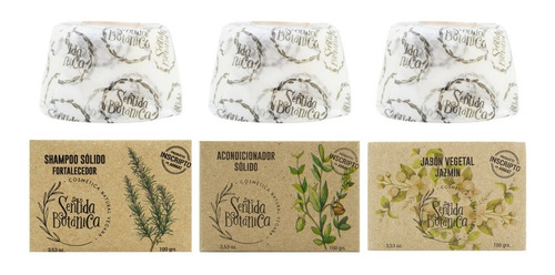 Sentida Botánica Kit Shampoo Solido + Acondicionador + Jabón