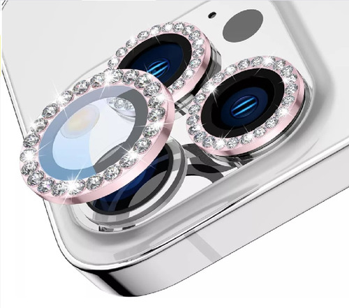 Mica Camara Diamantes Para iPhone 15 Pro Y Pro Max Lujo 
