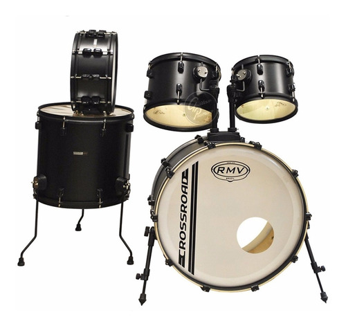 Bateria Acustica Rmv Crossroad 5 Cpos Color Negro + Parches