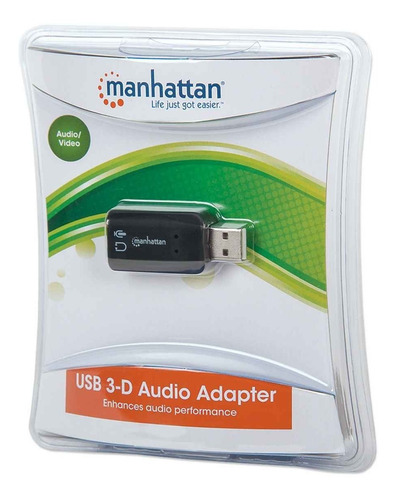 Adaptador De Audio Manhattan Usb 3-d Soporta Audio 5.1 Virtu