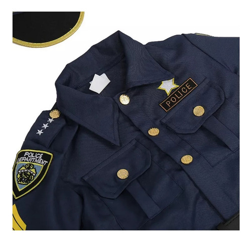 Traje De Rendimiento Uniforme De Policía Cos Para Niños