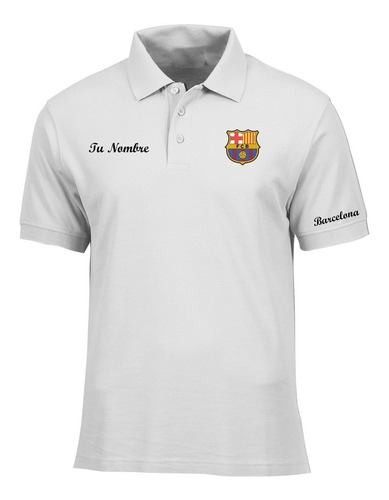 Camiseta Tipo Polo Personalizada Barcelona Logos Bordados