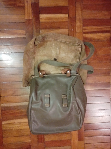 Imagen 6 de 6 de Antigua Bolsa De Pan Accesorio Militar Ejército Suizo Morral