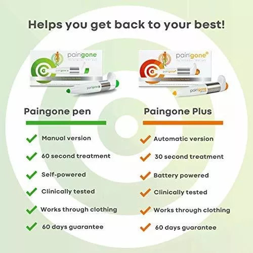 Paingone Plus The Automatic TENS Pen - Arthritis Sciatica Joint Pain  Cervical Spondylosis Back & Shoulder Pain