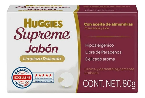 17 Pza Jabón Para Bebé Huggies Supreme Con Manzanilla Y Aloe