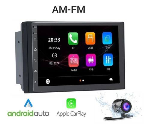 Radio Multimedia 7 Pulgadas Am-fm Carplay Cámara De Reversa 