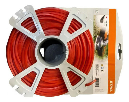 Tanza Para Máquinas De Jardín Stihl 2.7 Color Rojo Cuadrado 2.7mm De Diámetro X Unidad