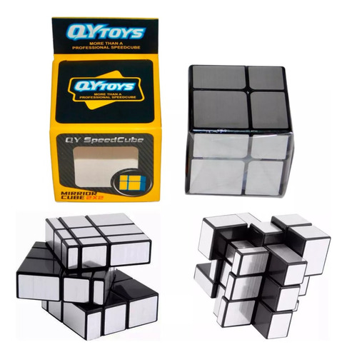 Juguete Plateado Rubik 2x2 Cubo Mágico Juego Didáctico
