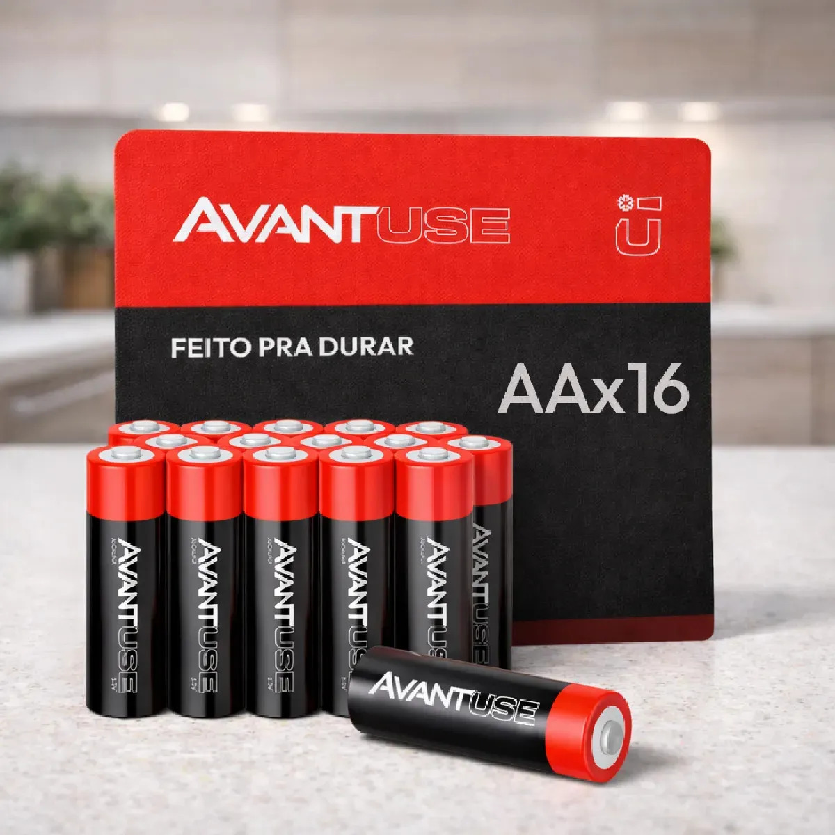 Kit 16 Pilhas Alcalinas AA 1,5V Avant Use