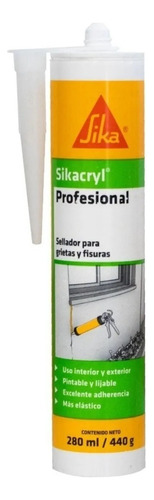 Sellador Sikacryl Profesional Grietas Cartucho X 280ml Sika