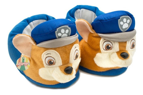 Imagen 2 de 5 de Pantuflas Peluche Infantil Pop Patrol Nene Niño Abrigada