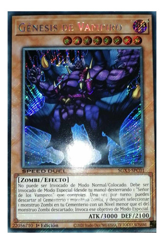 Génesis De Vampiro Secret Yu-gi-oh! Original Konami