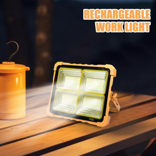 Lámpara De Trabajo Recargable Solar Luminaria Solar Para Ext