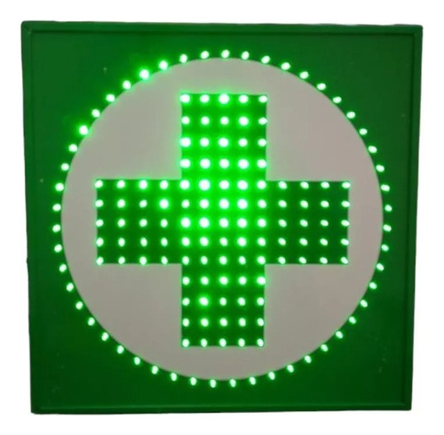 Cartel Cruz Led De Farmacia 60x60cm Doble Faz