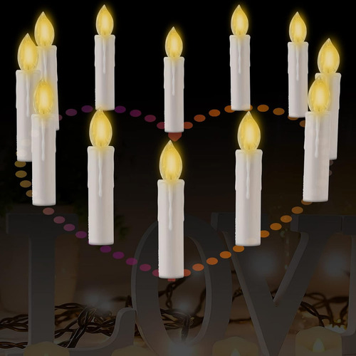 Velas Sin Llama, 12 Luces Led Parpadeantes Que Funcionan Con