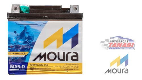 Bateria Moto Moura 5ah Honda 125/150 Biz/fan/cg/bros/esd
