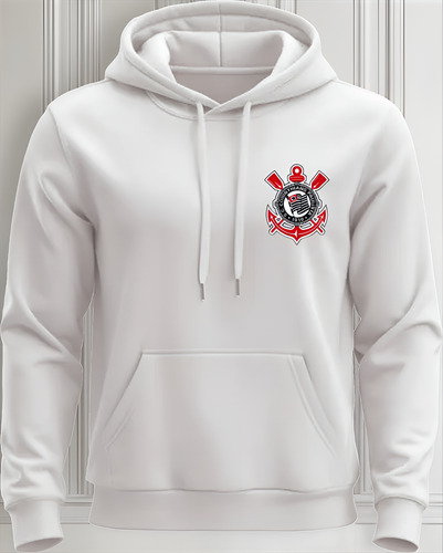Moletom Canguru Blusa Frio De Algodão Com Capuz Corinthians
