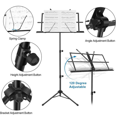 Martisan - Soporte Para Partituras De Música, Plegable, Port