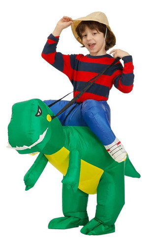 Disfraz Dinosaurio Inflable Para Niños Verde Rex
