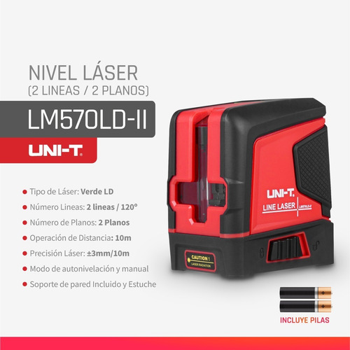 Imagen 2 de 9 de Nivel Láser 120 Grados Uni-t Lm570ld-ii / 2 Lineas /2 Planos