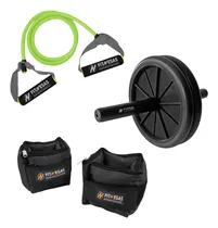 Comprar Banda Elastica + 1 Par De Tobilleras De 1kg + Rueda Fitnesas