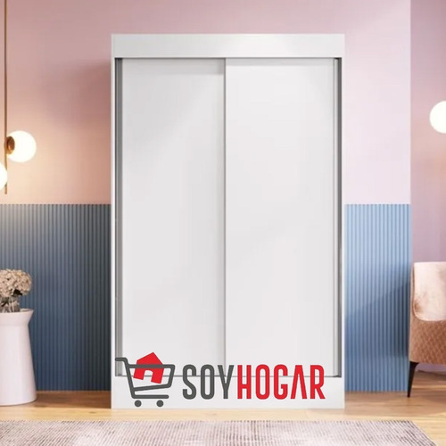 Imagen 2 de 5 de Ropero Placard 2 Puertas Corredizas 2 Cajones Dormitorio