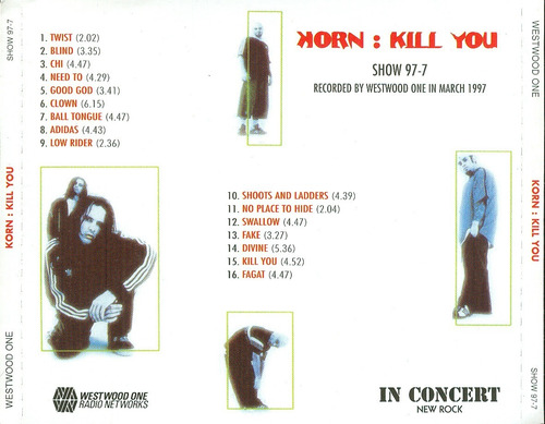 Korn Cd Show 97 Radio Westwood One 16 Temas Nuevo Cerrado