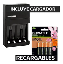 Comprar 4 Aa Pilas Recargables + Incluye Cargador (carga Aa Y Aaa)