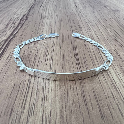 Esclava Pulsera Plata .925 Placa Lisa Hombre Mujer Agálea Color GUCCI Diámetro 0 " Largo 18