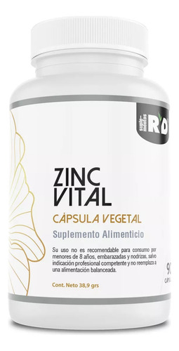 Zinc + L Metionina 90 Cápsulas Vegetales Zinc Vital Ryd