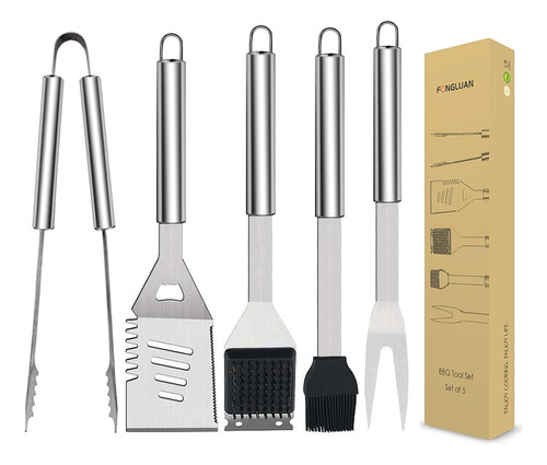 Kit Asado Parrilla  Bbq 9 Utensilios Cocina Acero Inoxidable