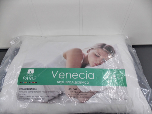 Almohada Blanco Black Venecia Percal 50x70