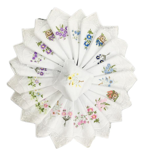 12 Piezas. Pañuelos Para Mujer Pañuelos Pañuelos Flores Y