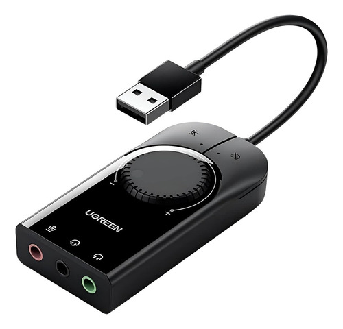 Tarjeta de sonido USB Ugreen CM129 color negro